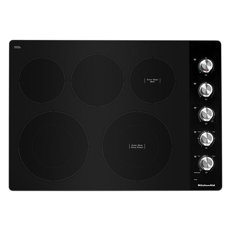 KitchenAid 30" Electric Cooktop with 5 Smoothtop Burners Stainless