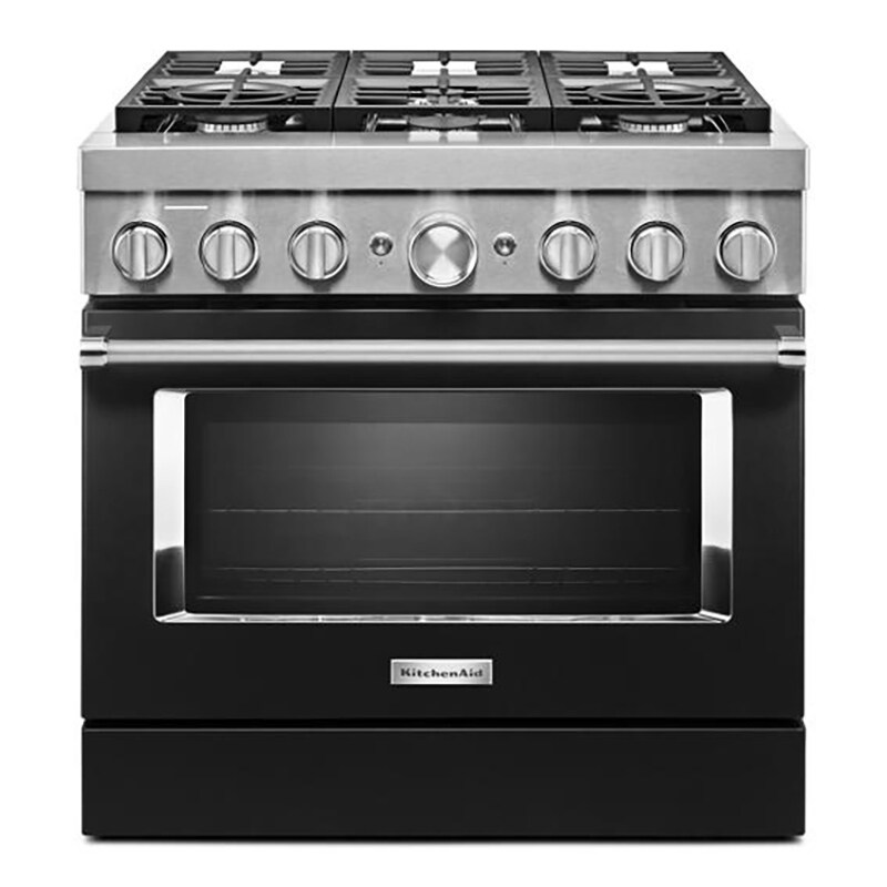 KitchenAid 36" Free Standing Dual Fuel Range Imperial Black