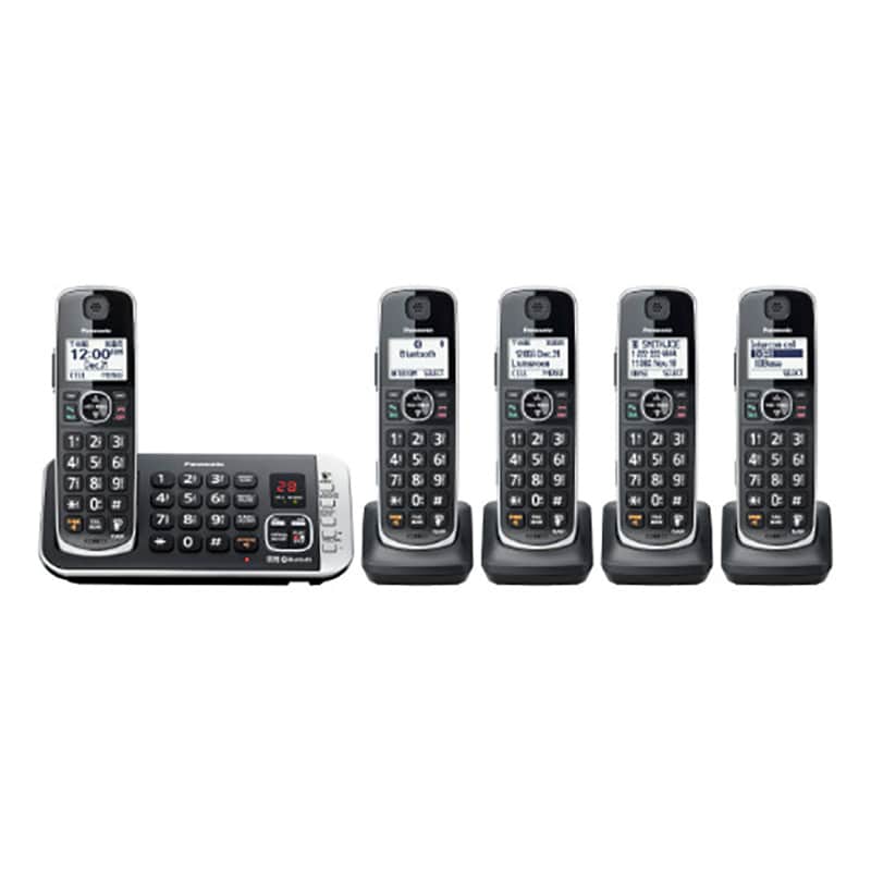 Panasonic KXTGE675B Link2Cell Bluetooth Cordless Phone with Voice