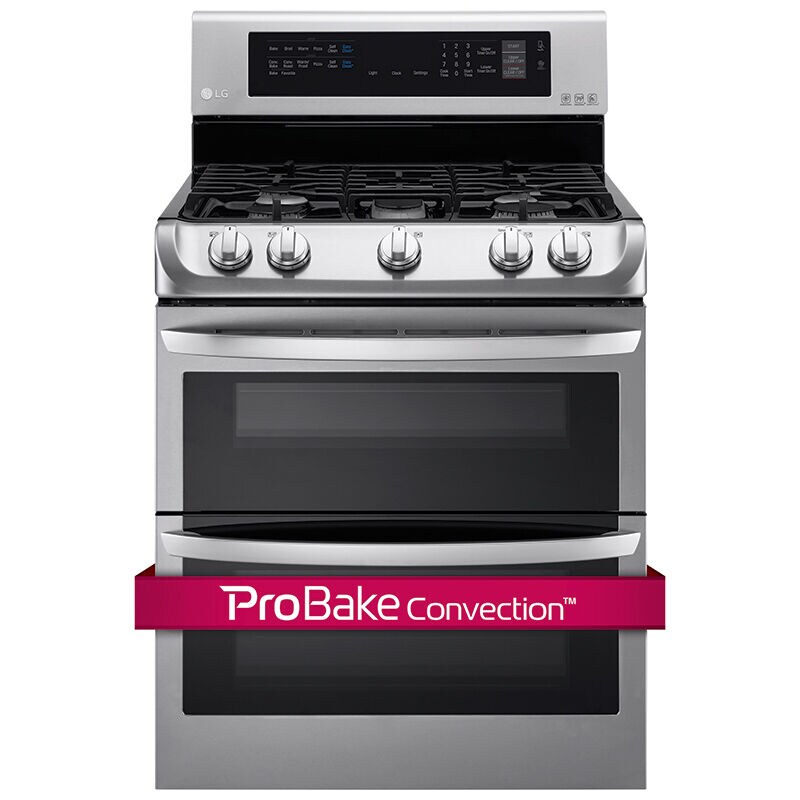 LG EasyClean Gas 30" 5Burner Double Oven Gas Range with Convection