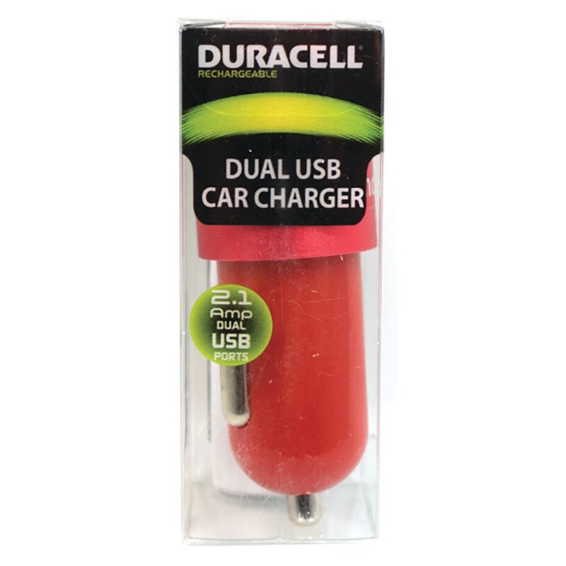 Duracell Dual USB 2.1 Amp Car Charger Pink LE2166