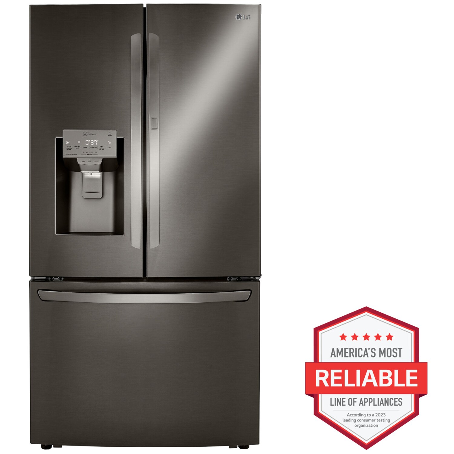 LG 23.5 Cu. Ft. French Door Refrigerator PrintProof Black Stainless