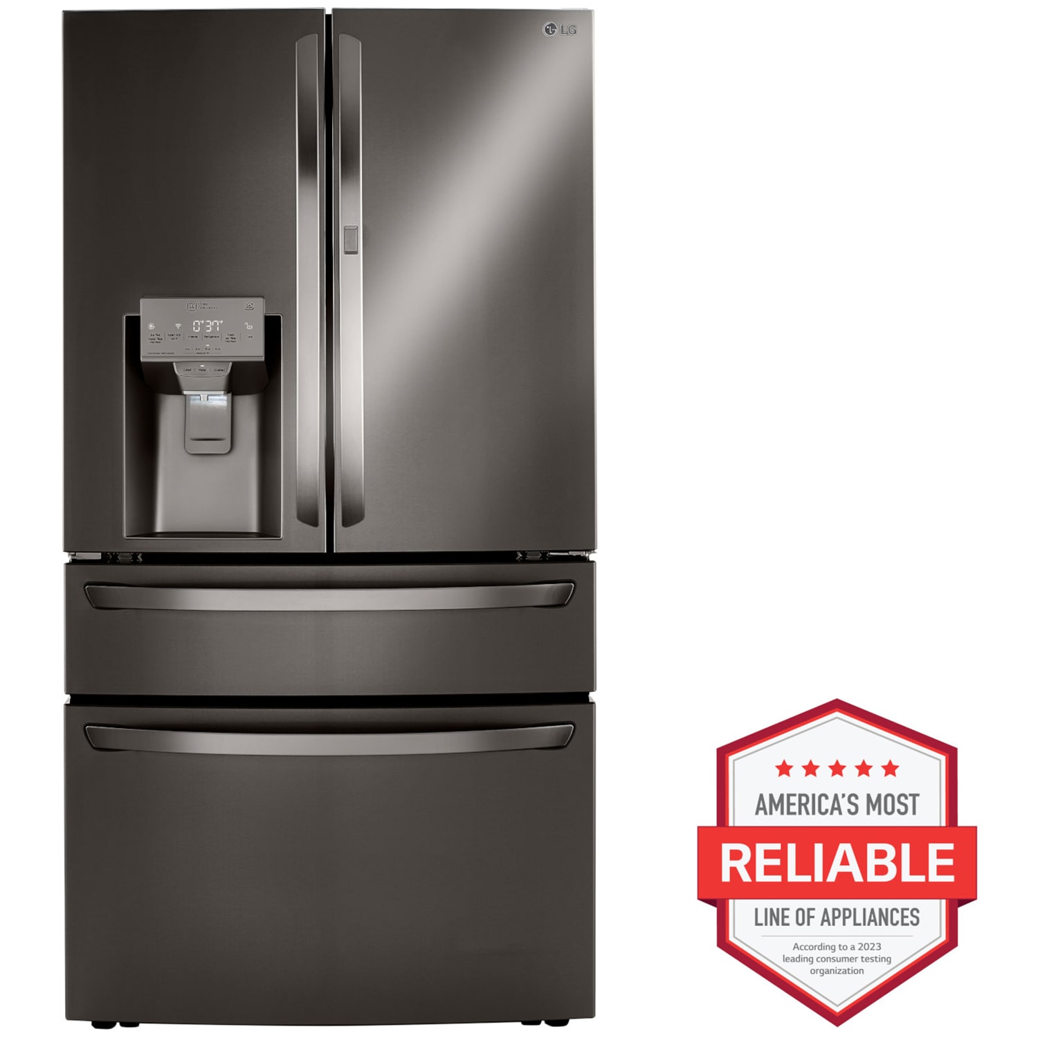 LG 22.5 Cu. Ft. French Door Refrigerator PrintProof Black Stainless
