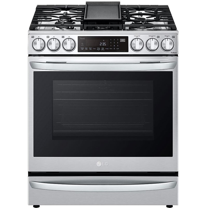 LG 30" SlideIn Gas Smart Range with 5 Sealed Burners, Griddle, 6.3 Cu
