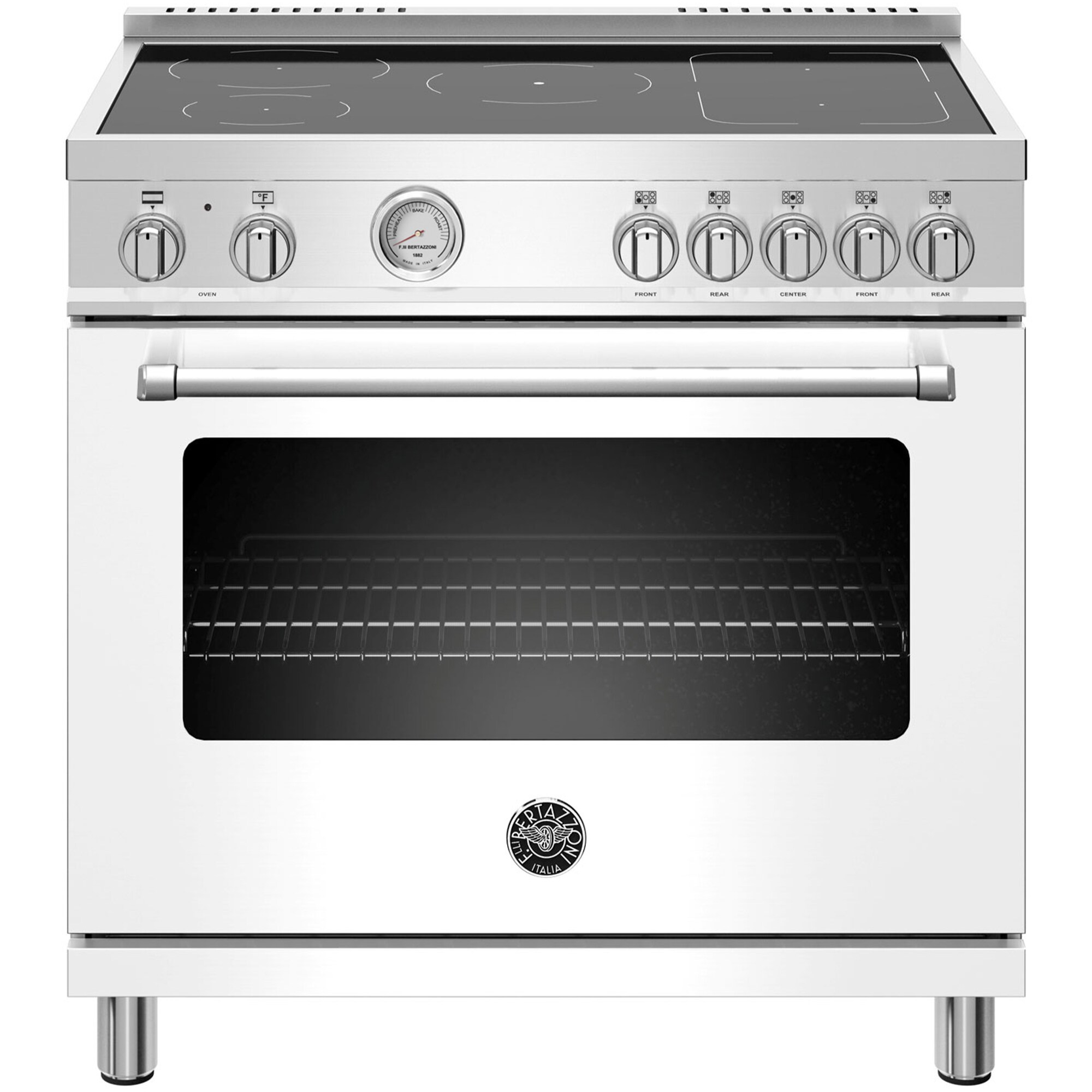 Bertazzoni 36" Free Standing Induction Range Matte White PCRichard