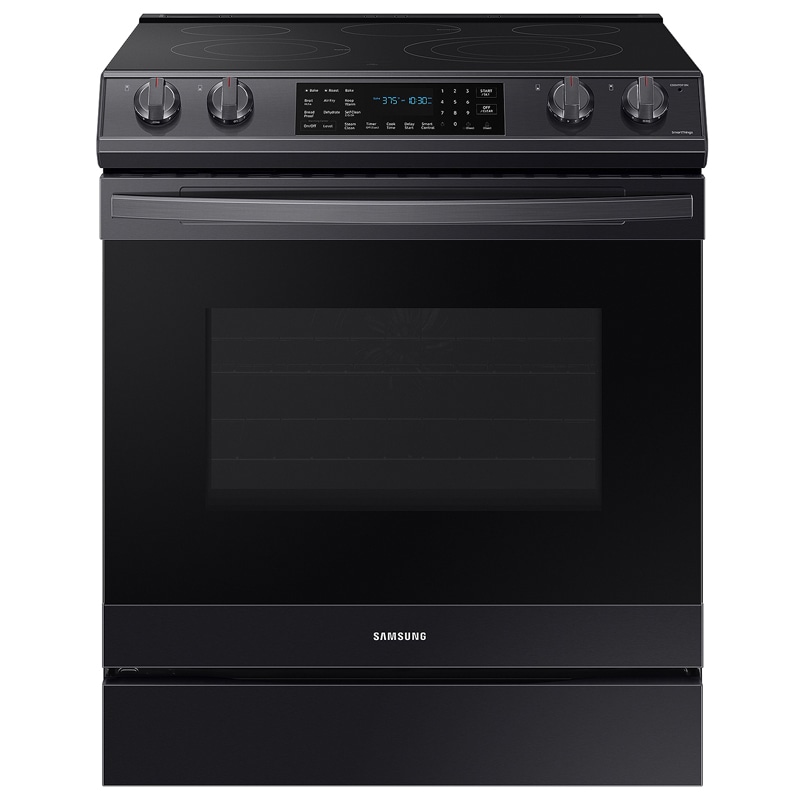Samsung 30" SlideIn Electric Range with Air Fry Black Stainless
