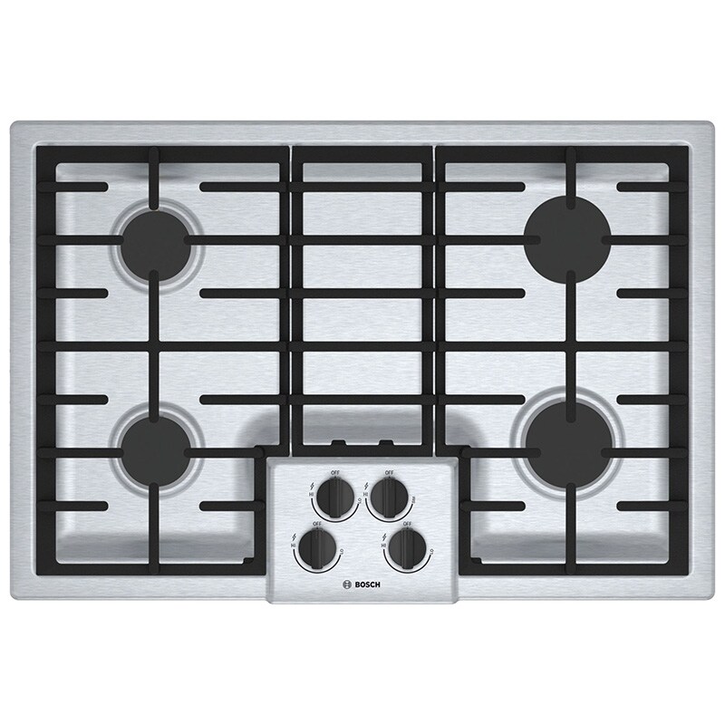 Bosch 500 Series 30 Gas Cooktop With 4 Burners Stainless Steel