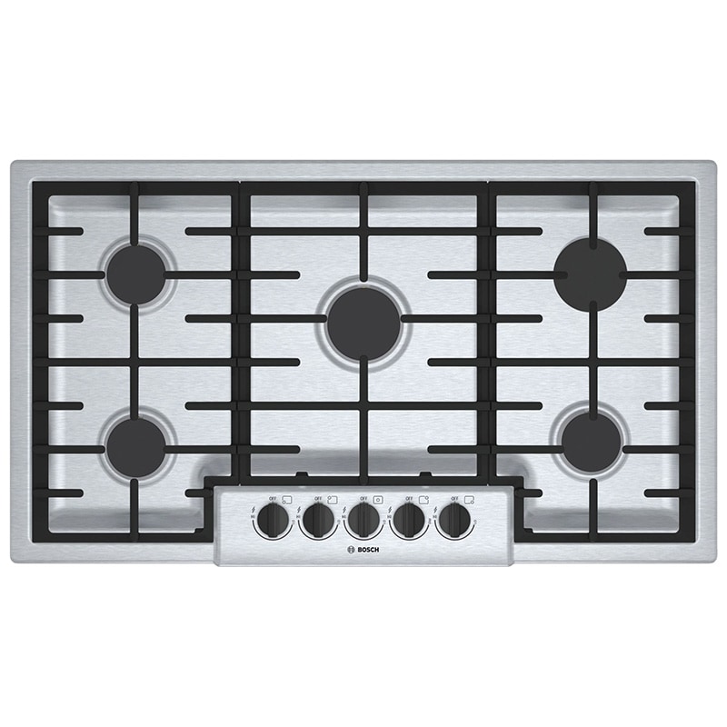 Bosch 500 Series 36 Gas Cooktop With 5 Burners Stainless Steel