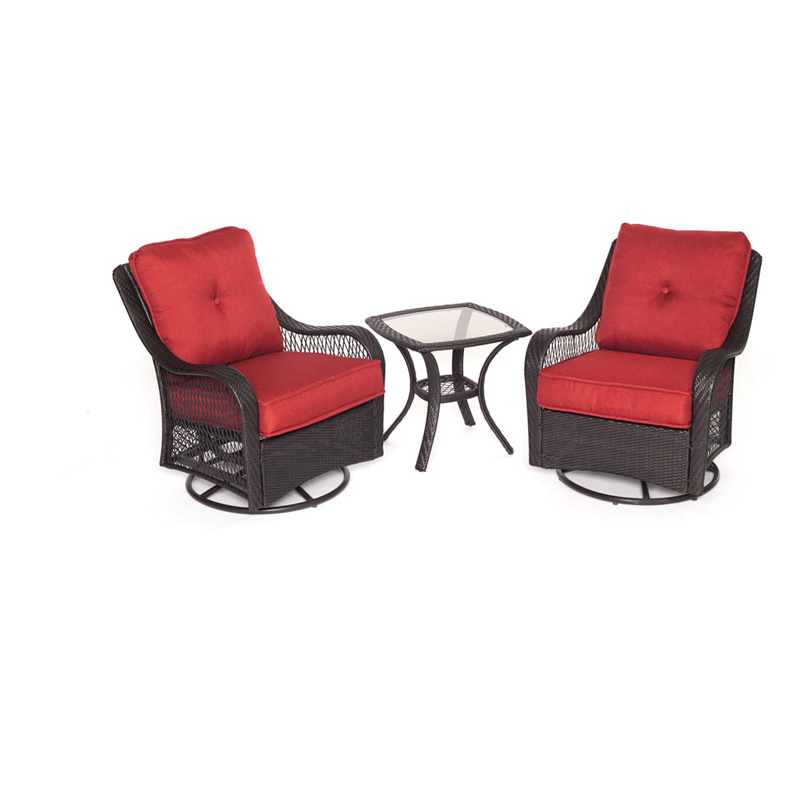 Hanover Orleans 3 Piece Swivel Rocking Patio Furniture Chat Set With Side Table Berry Pcrichard Com Orleans3swbb