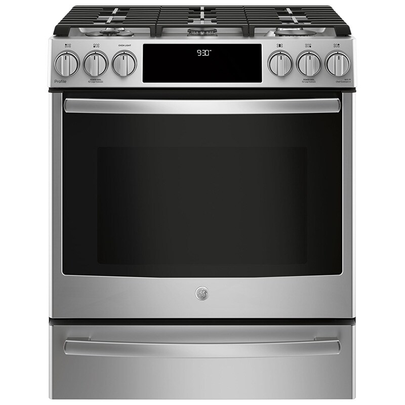 Ge Profile 5 Burner 30 Slide In Gas Range With Convection Oven