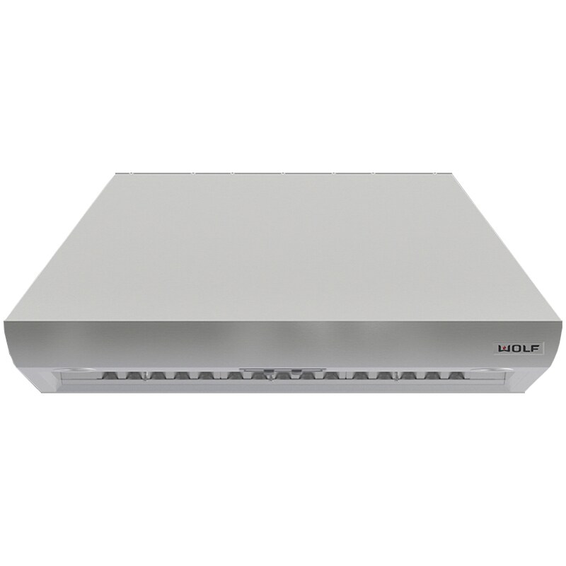 Wolf 42" Island Chimney Range Hood with 1500 CFM Internal and External