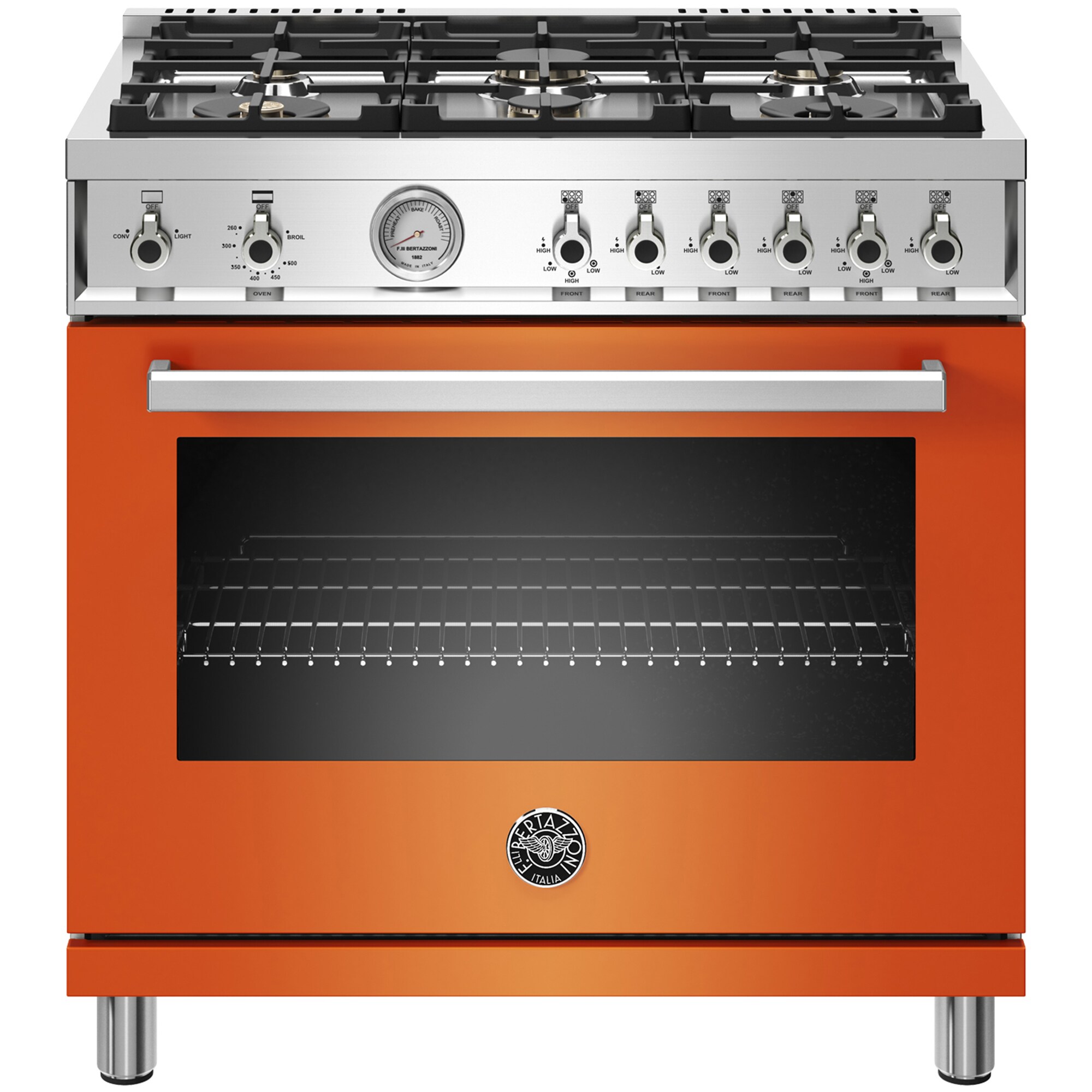 Bertazzoni Professional Series 36" Freestanding Gas Range with 6 Sealed Burners & 5.7 Cu. Ft