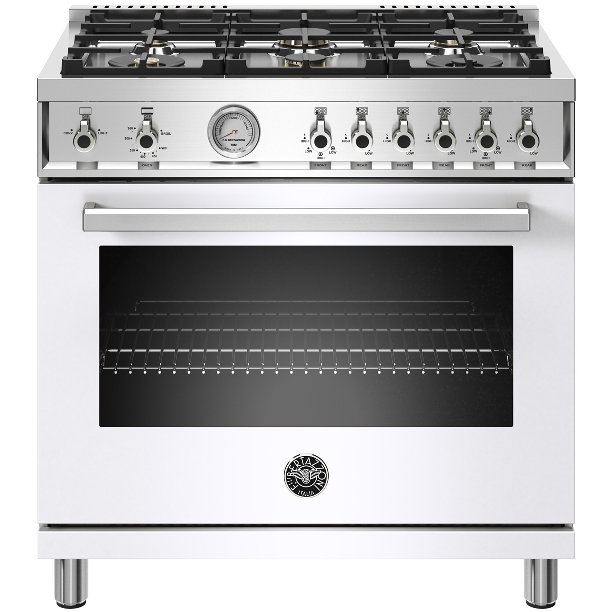 Bertazzoni Professional Series 36" Freestanding Gas Range with 6 Sealed