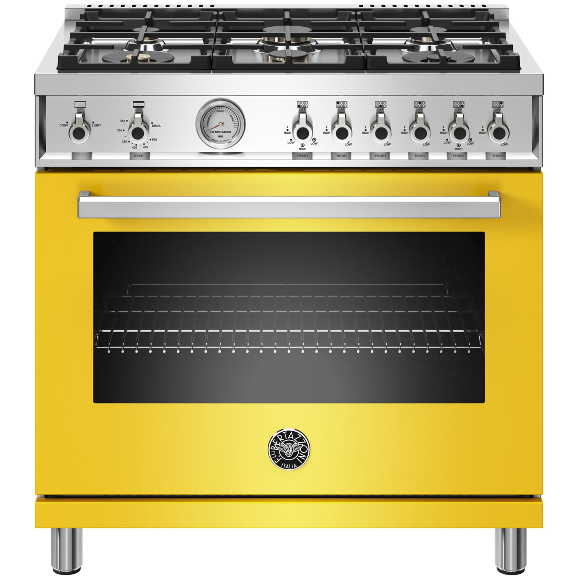 Bertazzoni Professional Series 36" Freestanding Gas Range with 6 Sealed Burners, 5.7 Cu. Ft