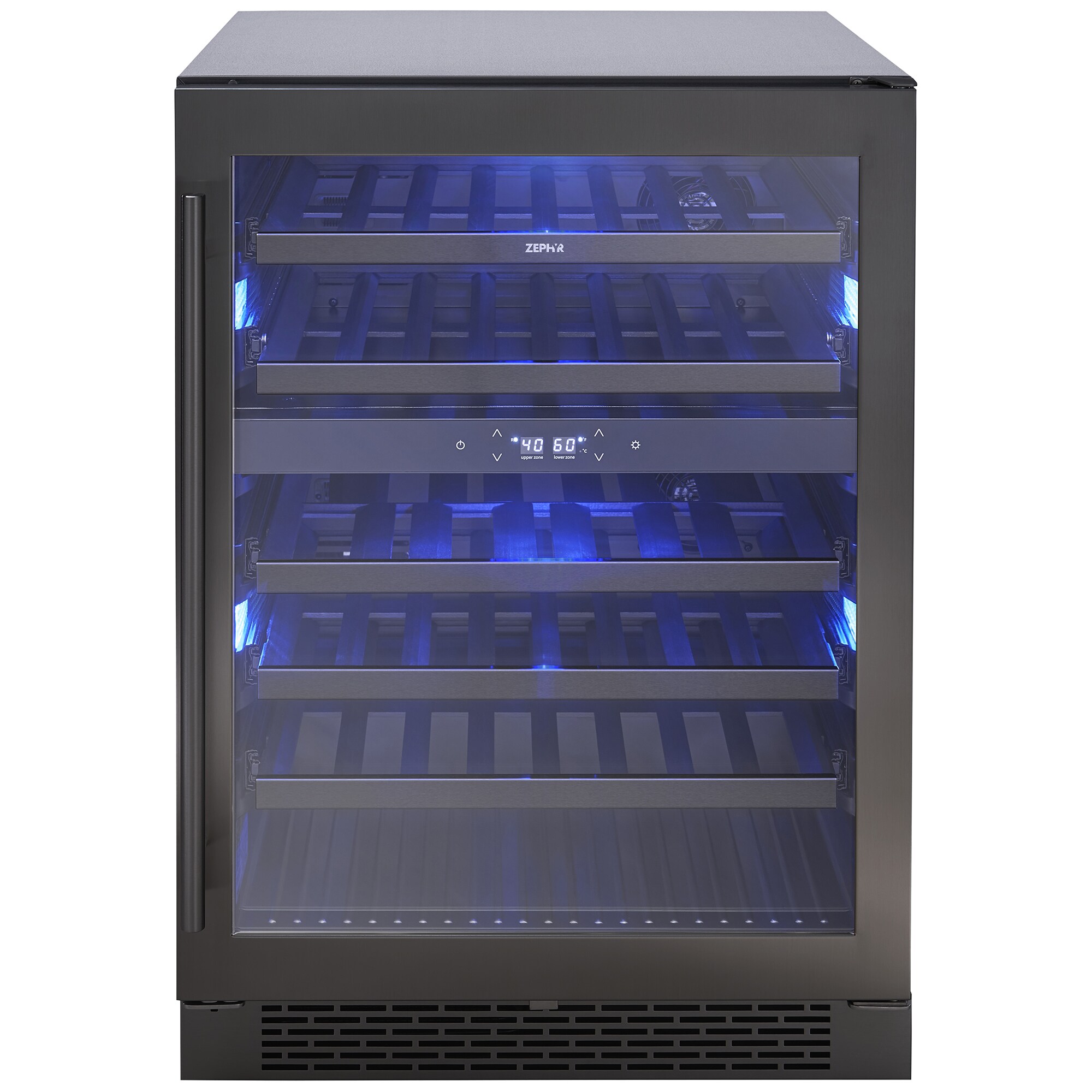 Zephyr 24" Dual Zone Wine Cooler Black Stainless Steel PCRichard