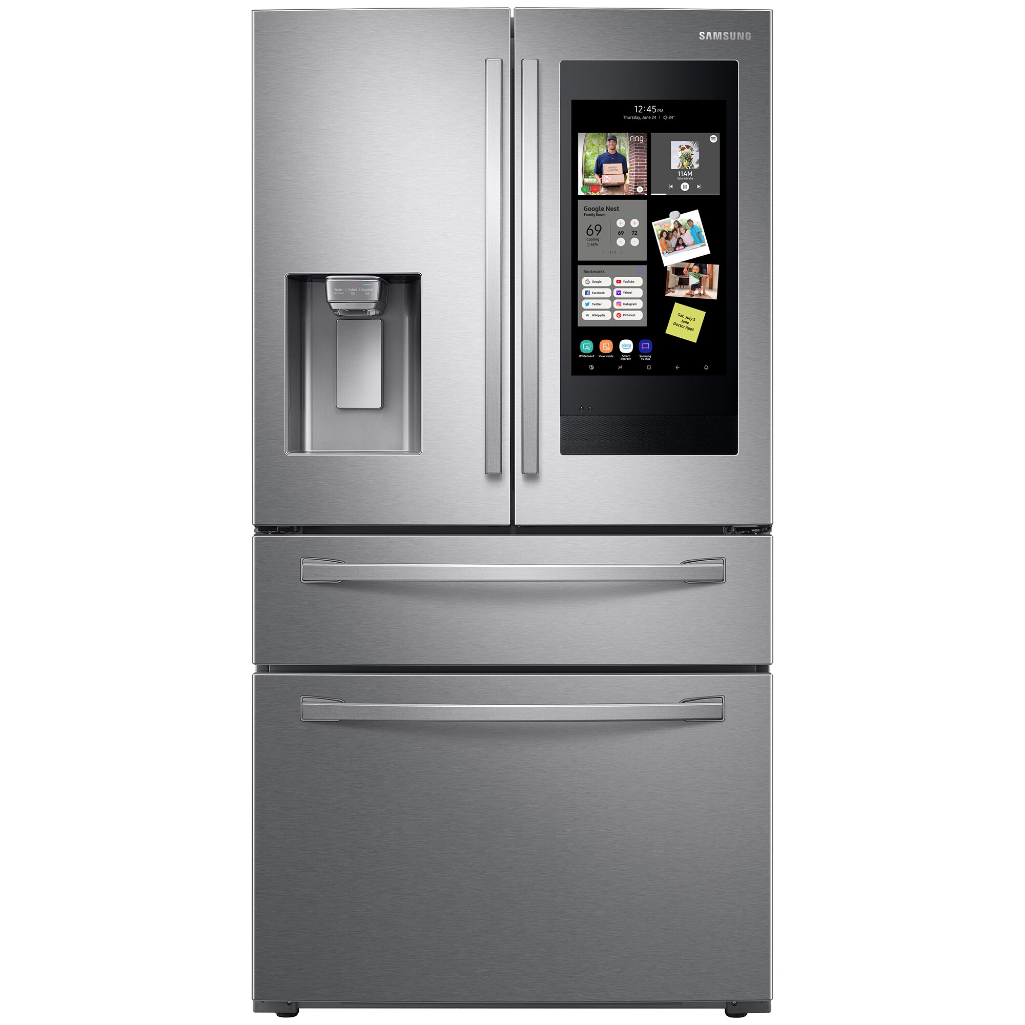 Samsung 36 22 2 Cu Ft French Door Family Hub Smart Refrigerator