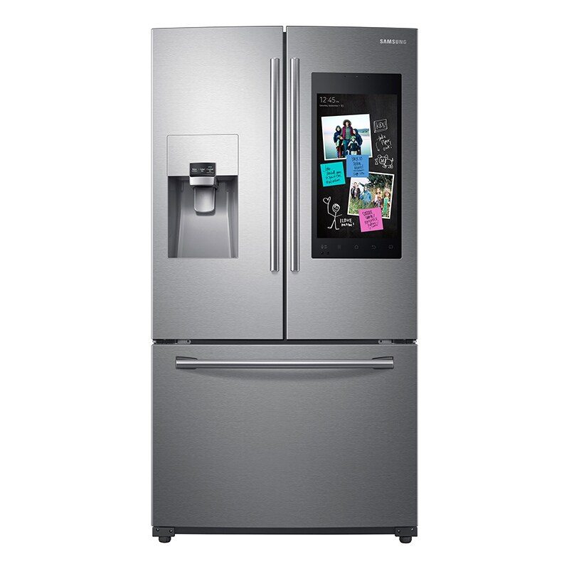 Samsung 36 24 2 Cu Ft French Door Family Hub Smart Refrigerator With Ice Water Dispenser Stainless Steel