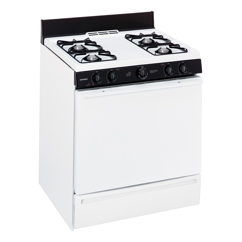 Hotpoint 30" Free Standing Gas Range White RGB518PCDWH