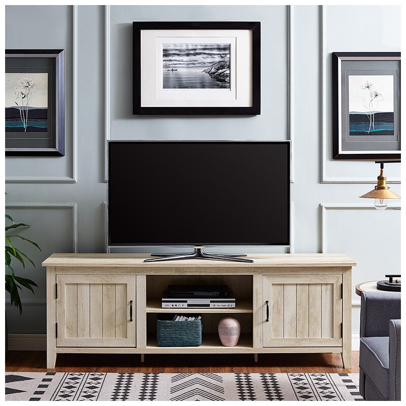 Walker Edison 70 Farmhouse Wood Beadboard Tv Stand Storage