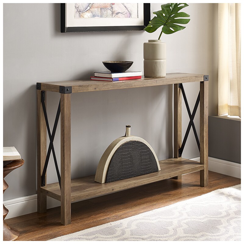 Walker Edison 46 Farmhouse Inustrial Entryway Accent Table