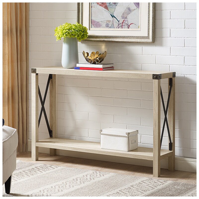 Walker Edison 46 Farmhouse Inustrial Entryway Accent Table