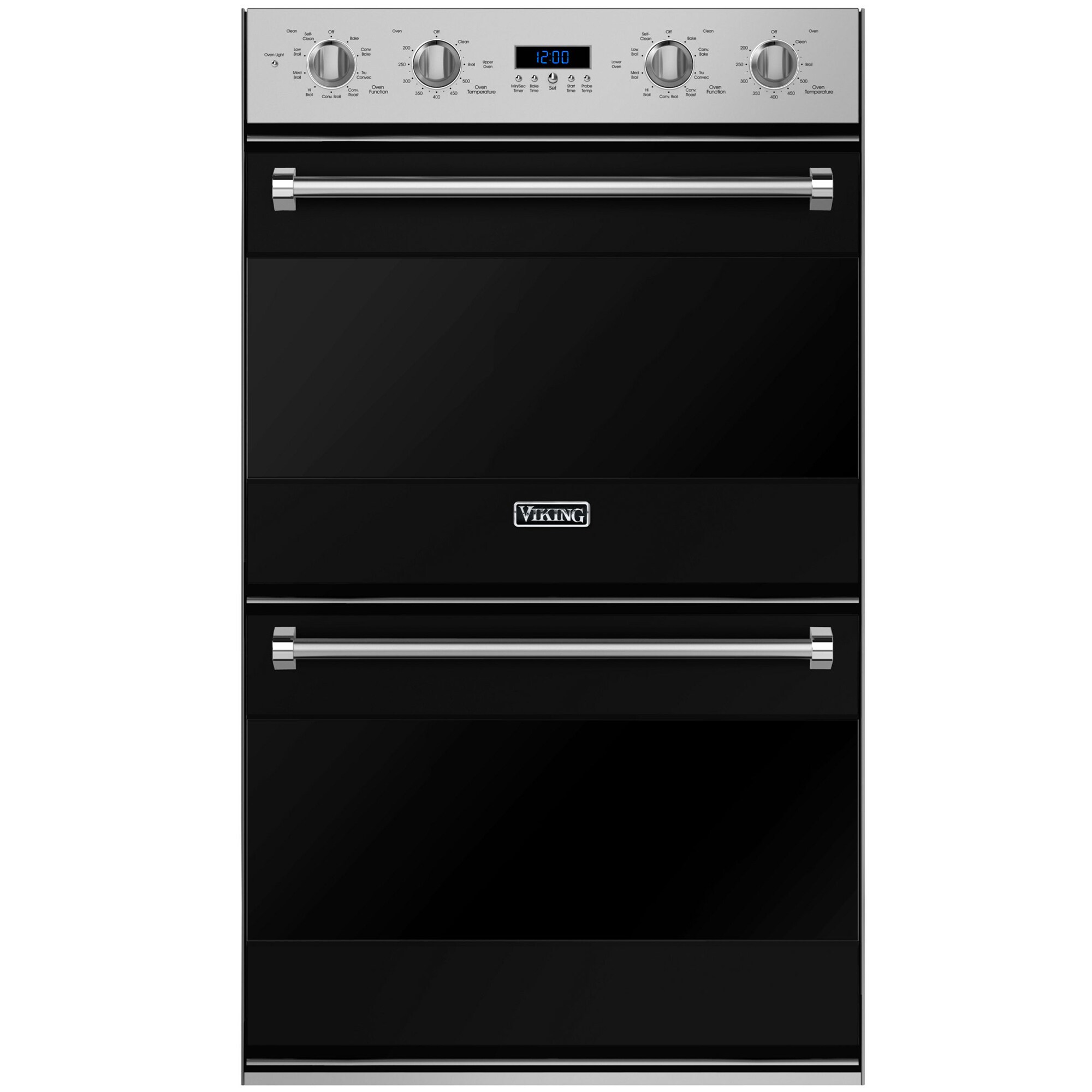 Viking 30" Double Electric SelfCleaning Convection Wall Oven Black