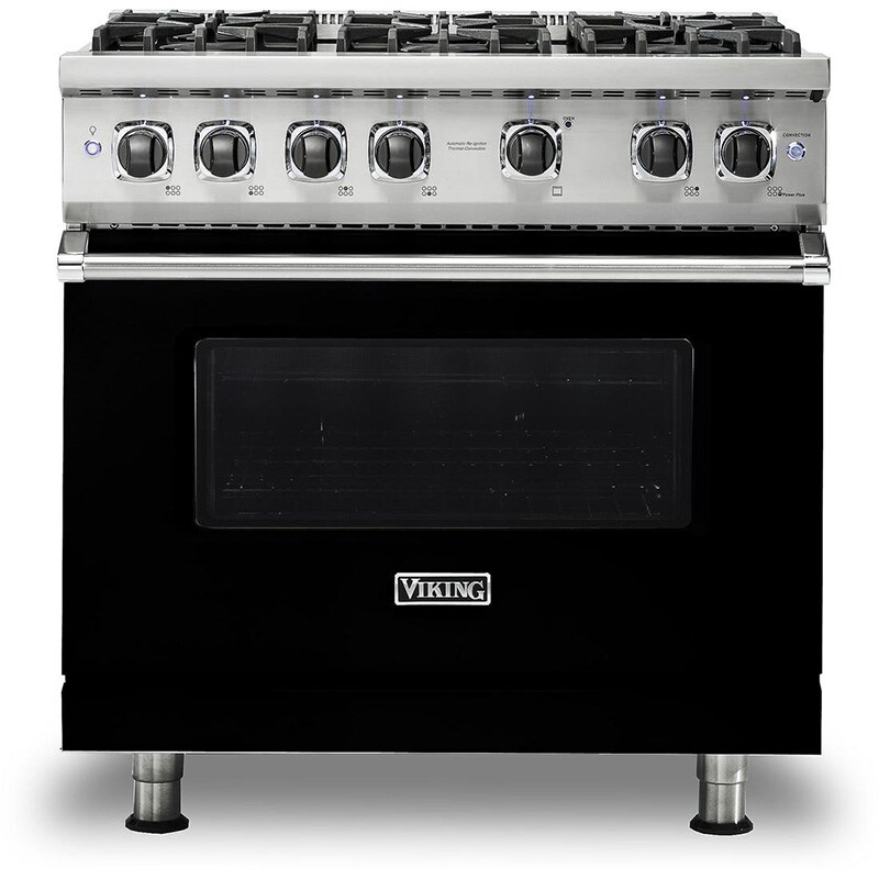 Viking 36" Free Standing Gas Range with Griddle Black VGR5364GBKLP