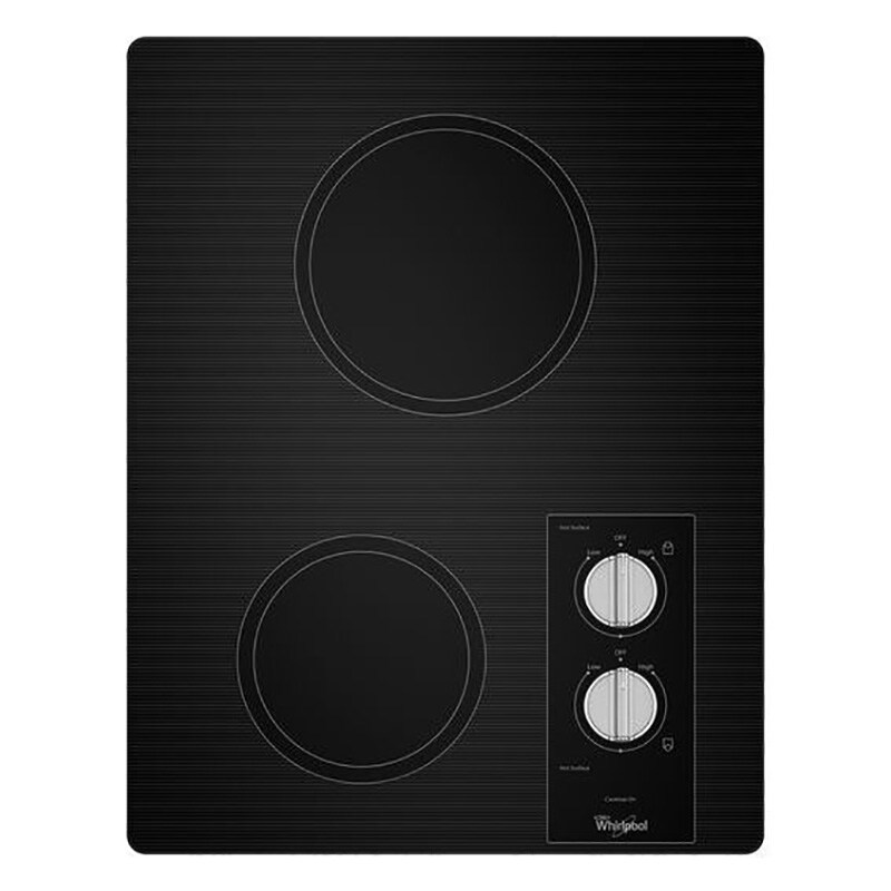 Whirlpool 15" Electric Cooktop with 2 Smoothtop Burners & Easy Cleaning
