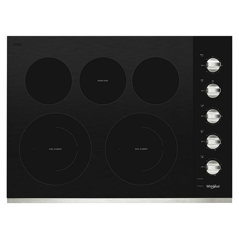 Whirlpool 30" Electric Cooktop with 5 Smoothtop Burners & Easy Cleaning