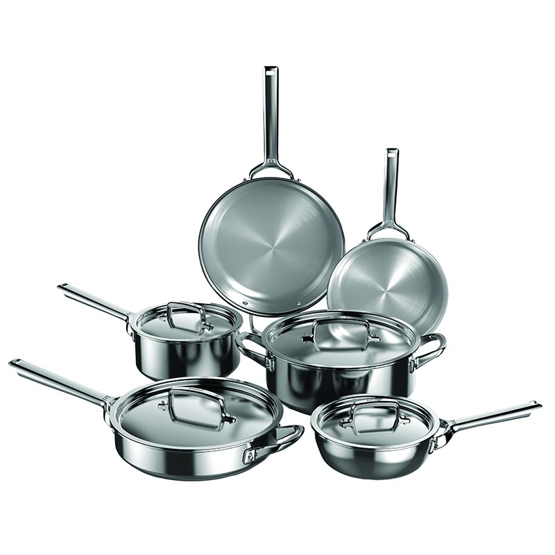 Wolf Gourmet 10 Piece Cookware Set Stainless Steel