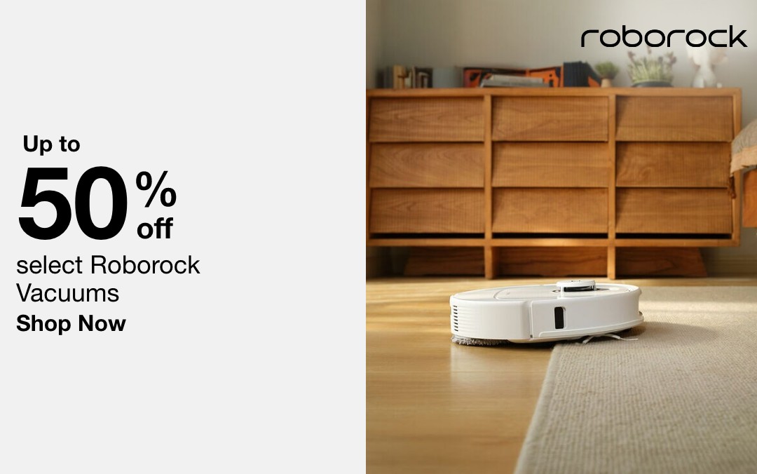 up to 50 percent off select roborock vacuums