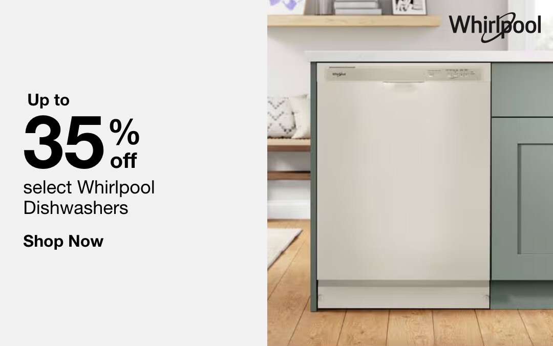 up to 35 percent off select whirlpool dishwashers