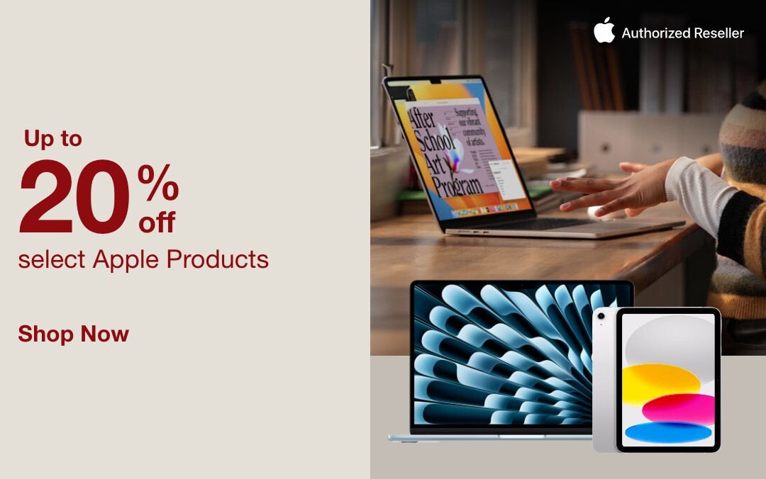 Up to 20% off select Apple Products