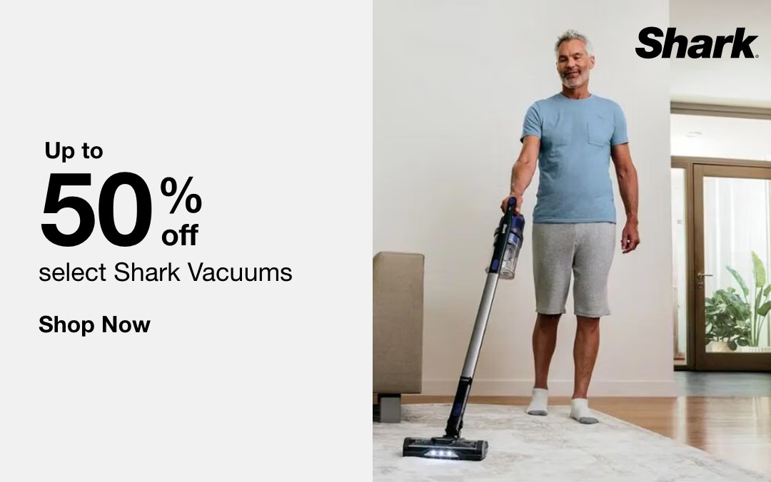 up to 50 percent off select shark vacuums