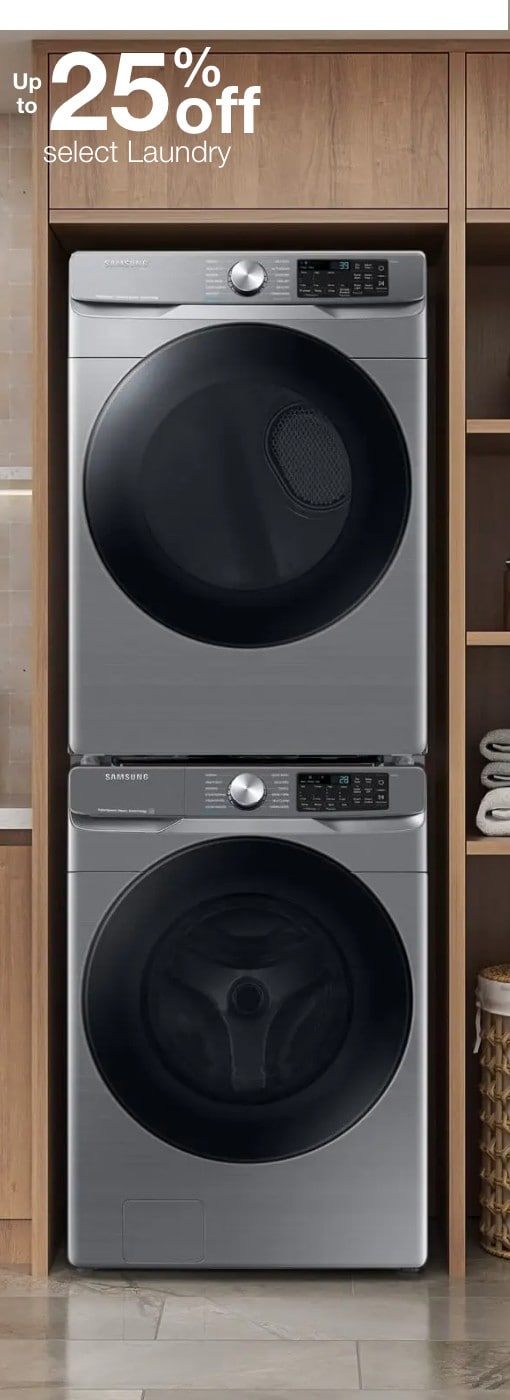 Up to 25% off select washers & dryers