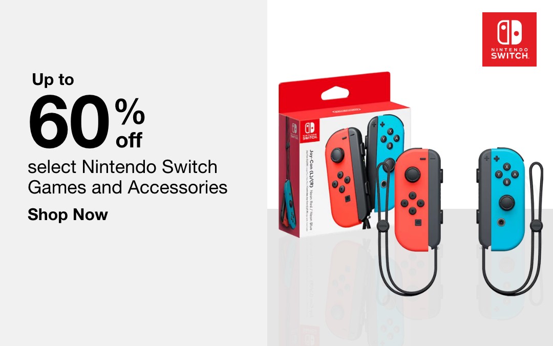 up to 60 percent off select nintendo switch games and accessories shop now nintendo switch