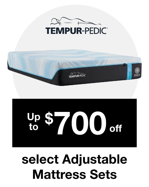 up to seven hundred dollars off select adjustable mattress sets tempur pedic 