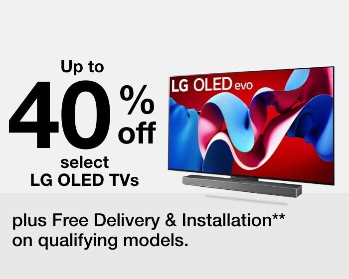 Up to 40% off select LG oled tvs plus Free delivery and installation**on qualifying models. 