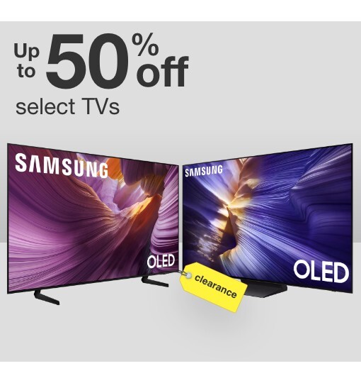 up to 50 percent off select tvs clearance