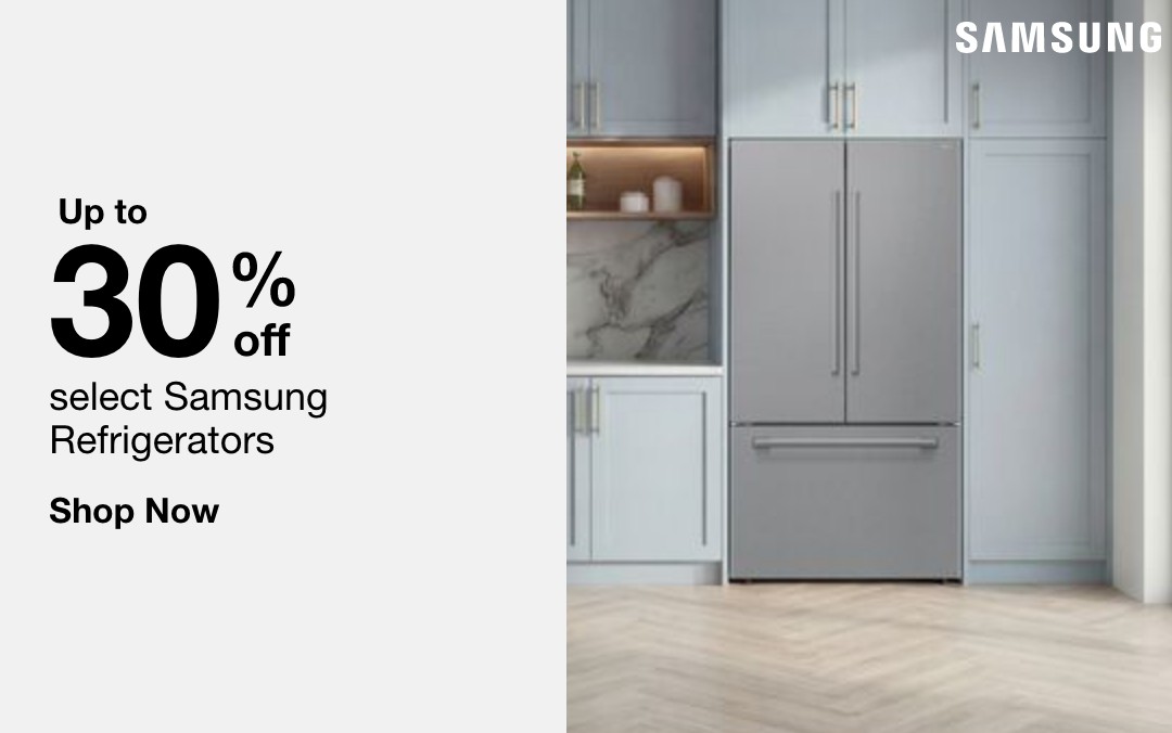 up to 30,percent off select samsung refrigerators