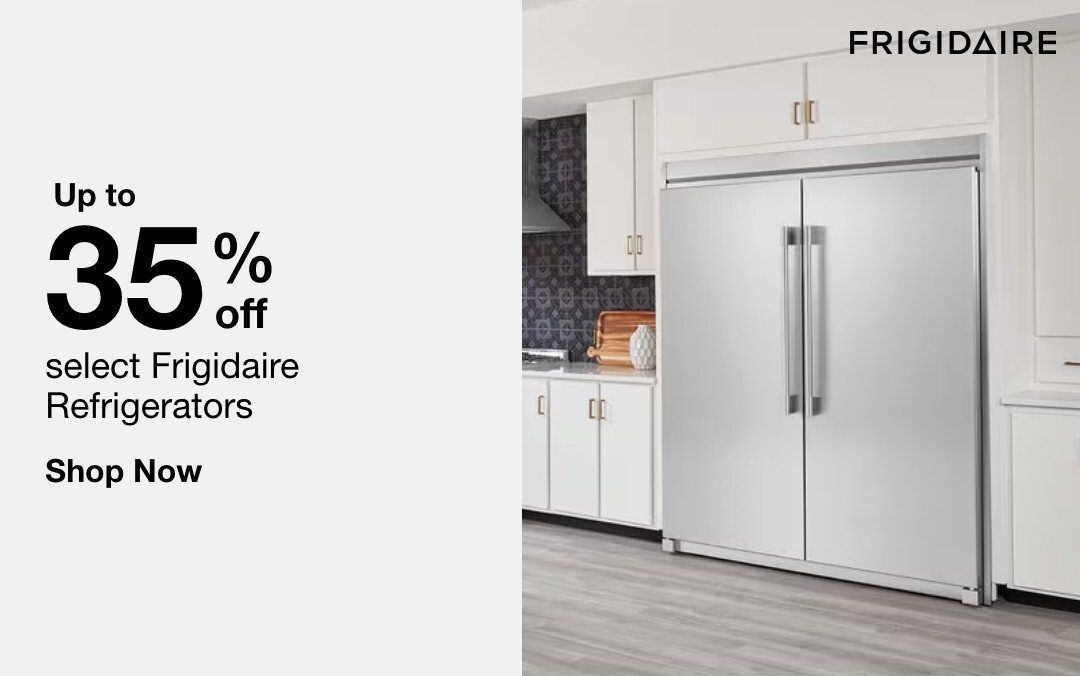 up to 35 percent off select frigidaire refrigerators shop now 