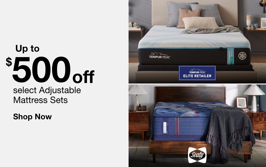 Up to $500 off select Adjustable Mattress Sets shop now tempur pedic sealy