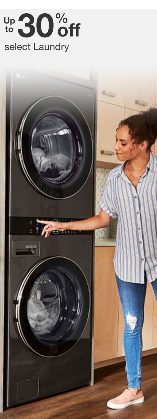 up to 30 percent off select laundry