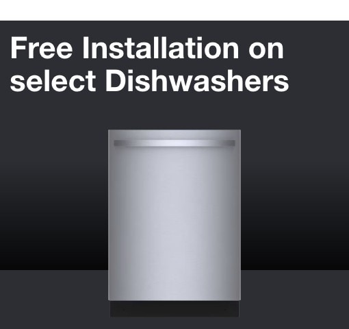 Free installation on select dishwashers