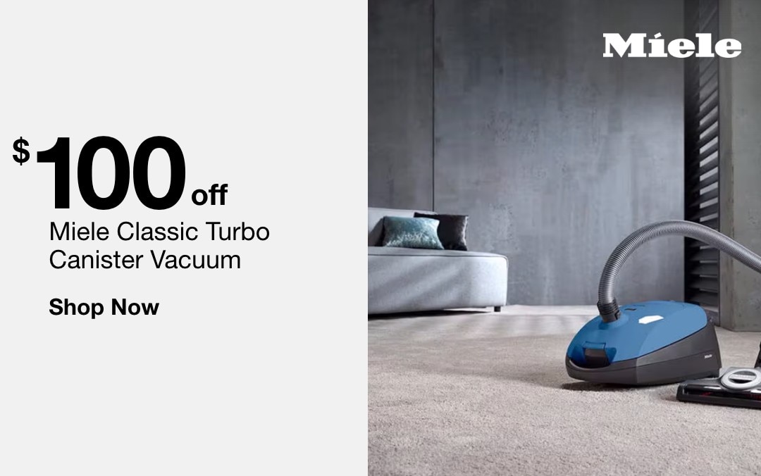 $100 off Miele Classic Turbo Canister Vacuum. Shop Now.