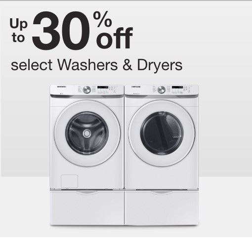 Up to 30% off select washers & dryers