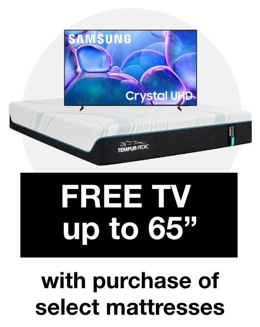 free tv up to 65 inches with purchase of select mattresses