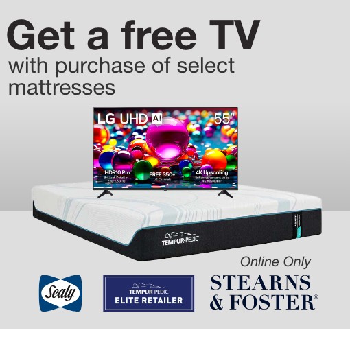 get a free tv with purchase of select mattresses