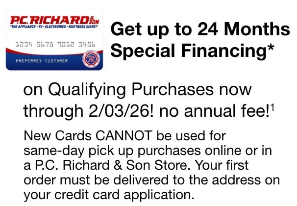 P.C. Richard and son Credit Card