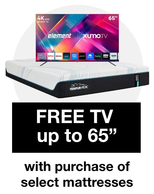 free tv up to 65 inches with purchase of select mattresses